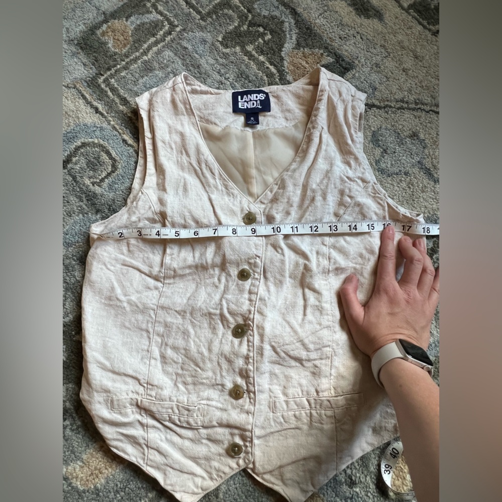 Lands' End Linen Vest - Picture 2 of 4